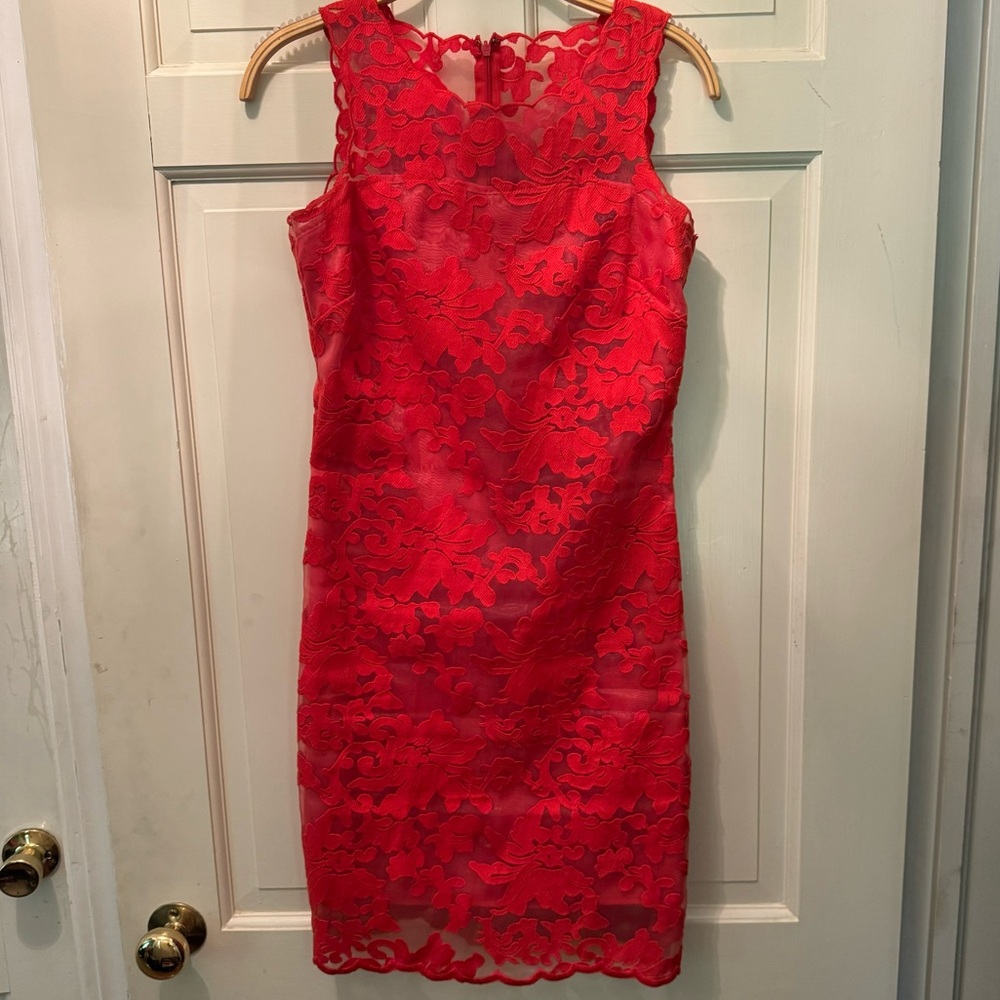 Gianni Bini Red Lace Dress Size 0